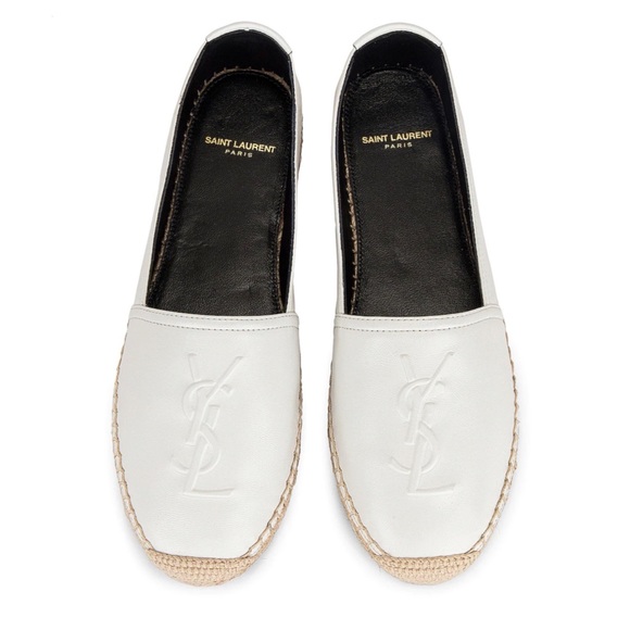 Saint Laurent Shoes - NIB Saint Laurent Logo Espadrille Flat in White